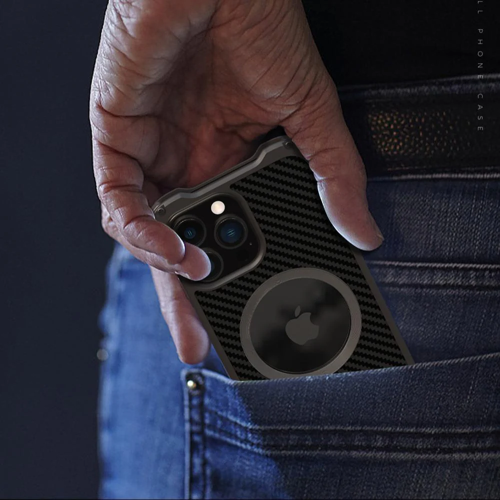 iPhone 14 Series R-Just Aluminium Carbon Fiber Case - Image 6