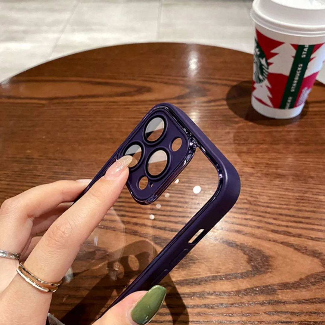 iPhone 14 Series Transparent Electroplating Camera Protection Case - Image 4