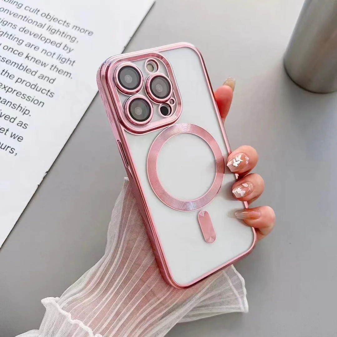 iPhone 15 Series Luxury Magsafe Plating Camera Protection Case - Image 10