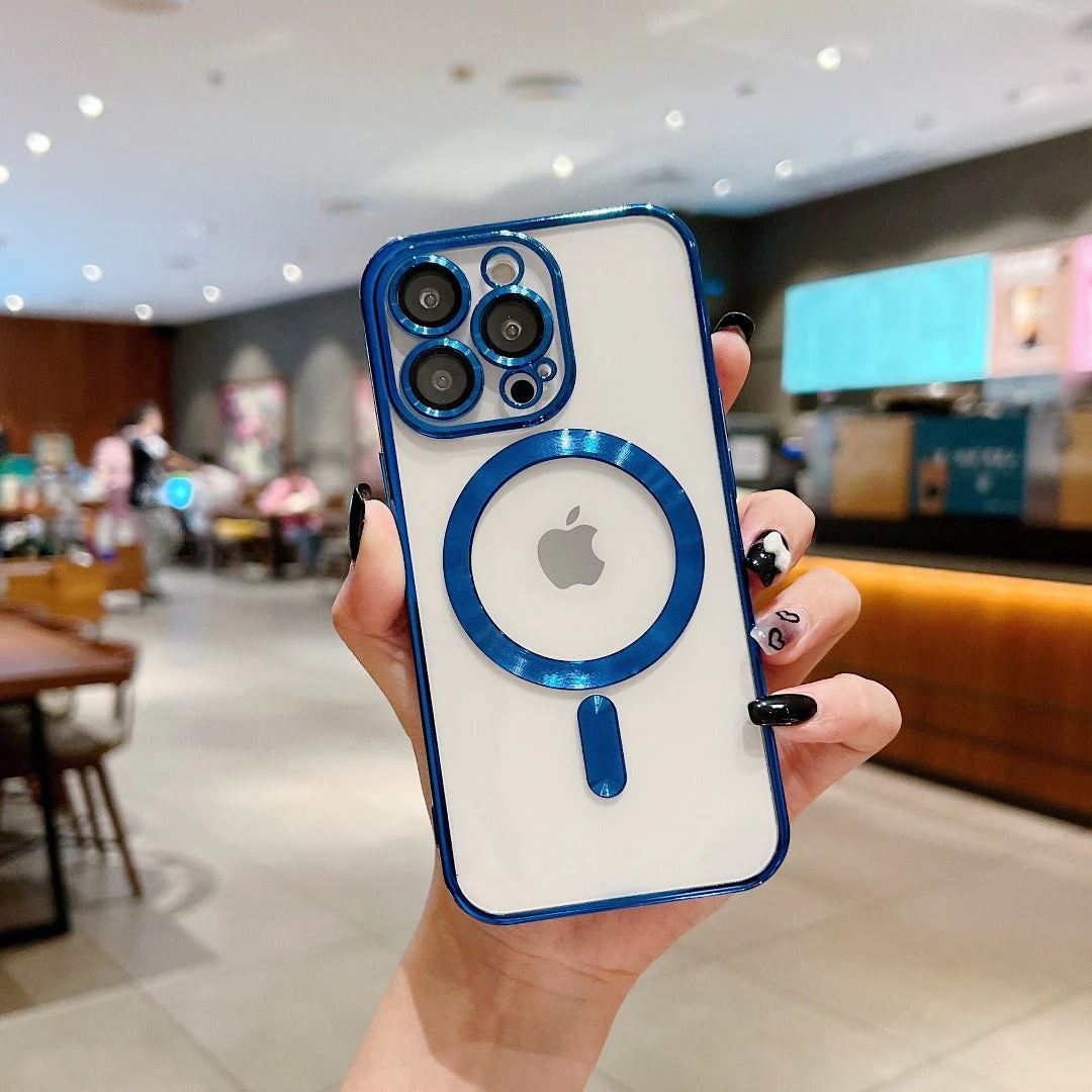 iPhone 15 Series Luxury Magsafe Plating Camera Protection Case - Image 12