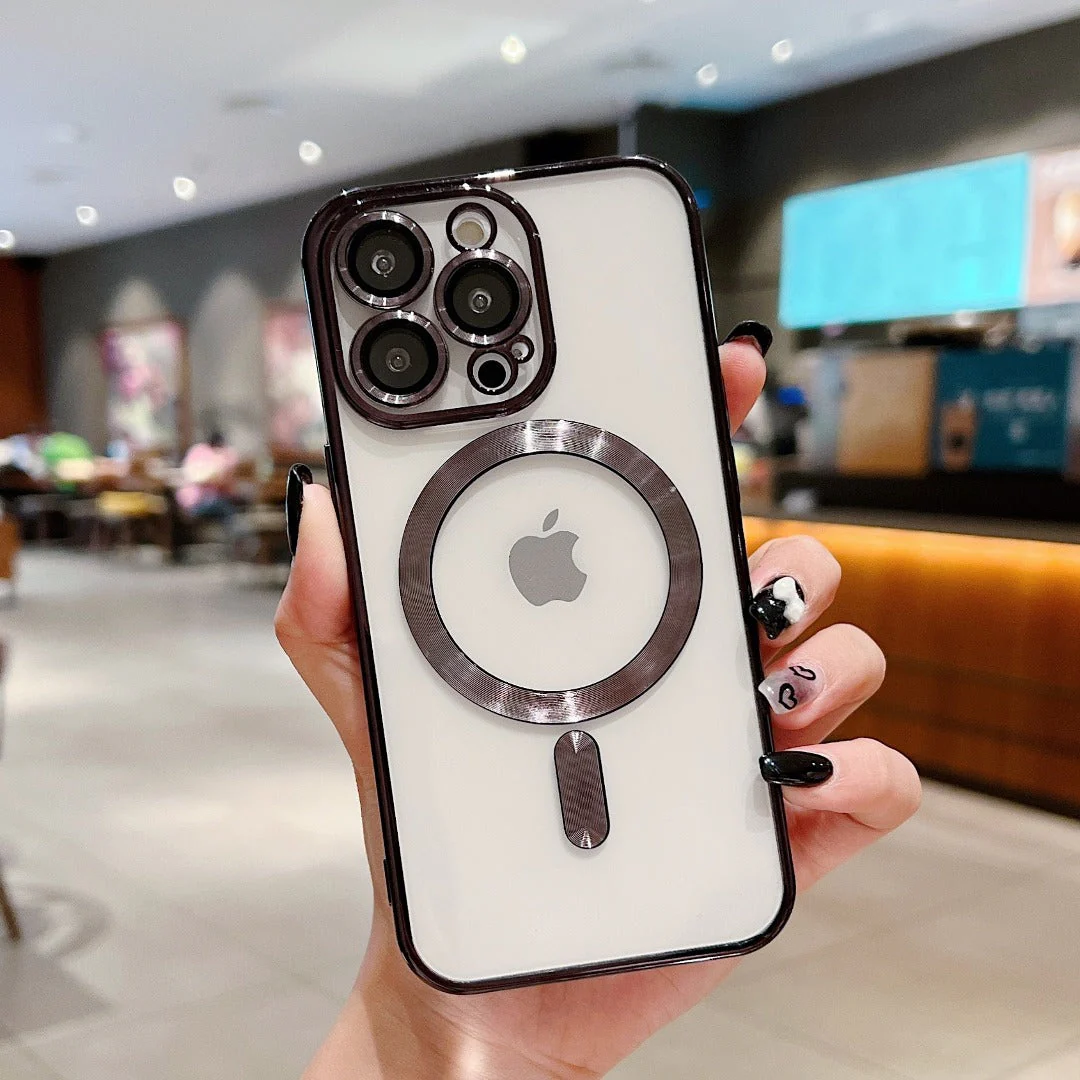 iPhone 15 Series Luxury Magsafe Plating Camera Protection Case - Image 2