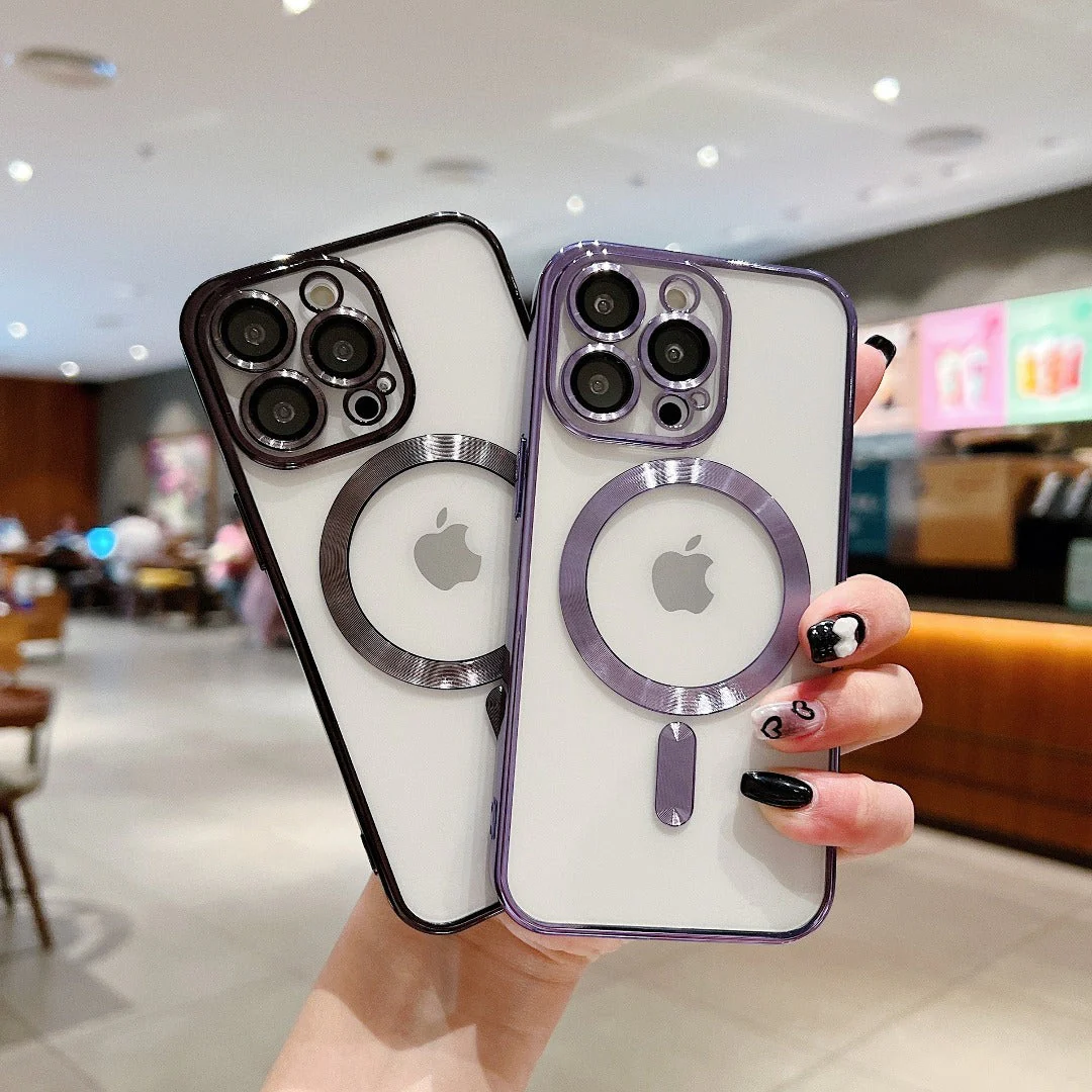 iPhone 15 Series Luxury Magsafe Plating Camera Protection Case - Image 3