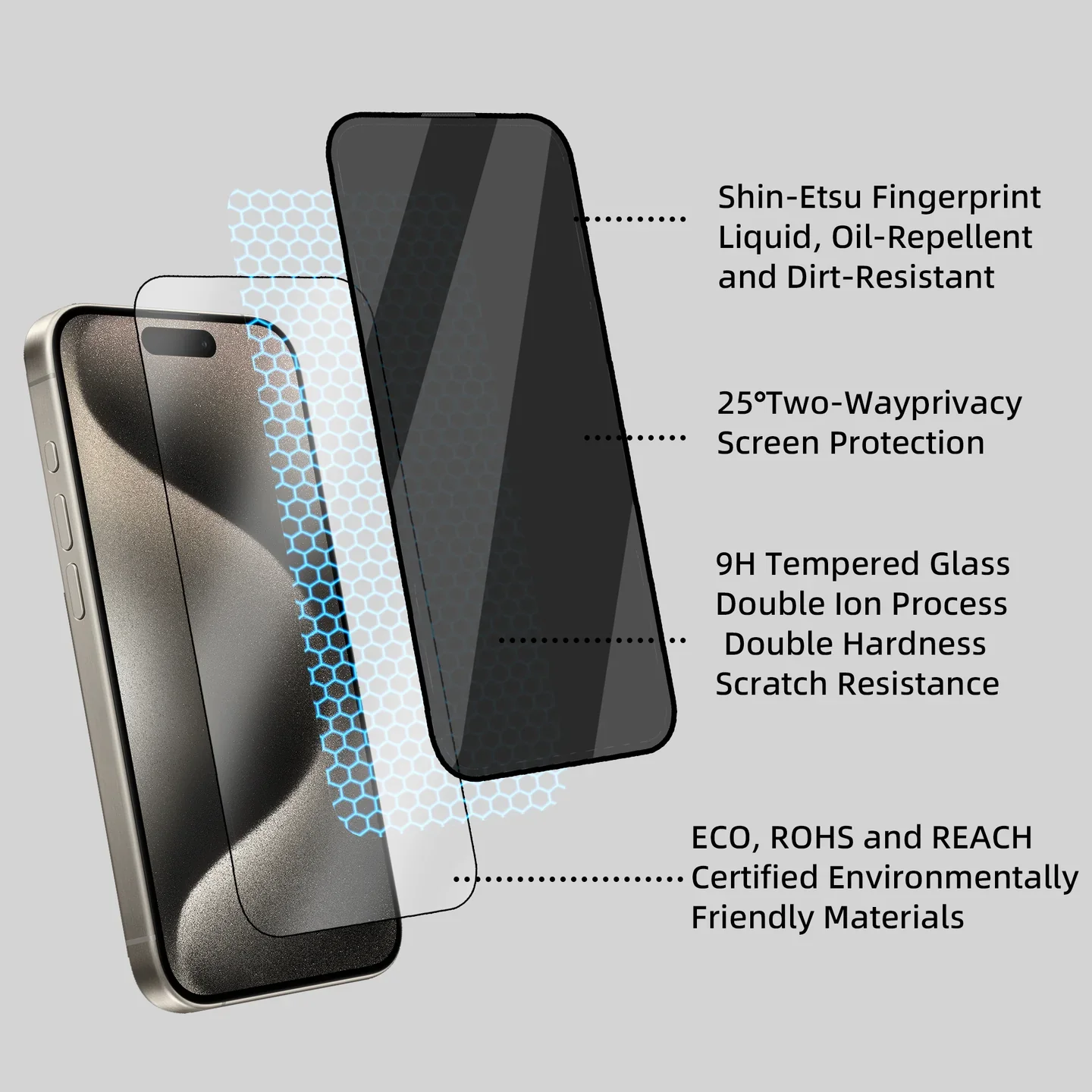 iPhone 16 Series Privacy Tempered Glass [ Anti- Spy Glass] - Image 3