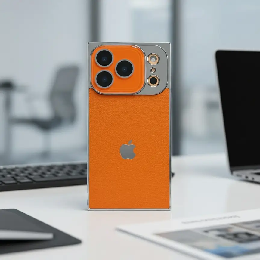 iPhone 17 Series Novaro Premium Leather Metallic Case - Image 2