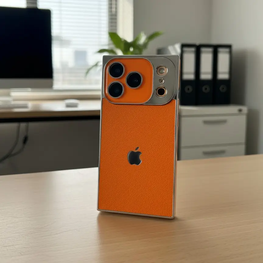 iPhone 17 Series Novaro Premium Leather Metallic Case - Image 3
