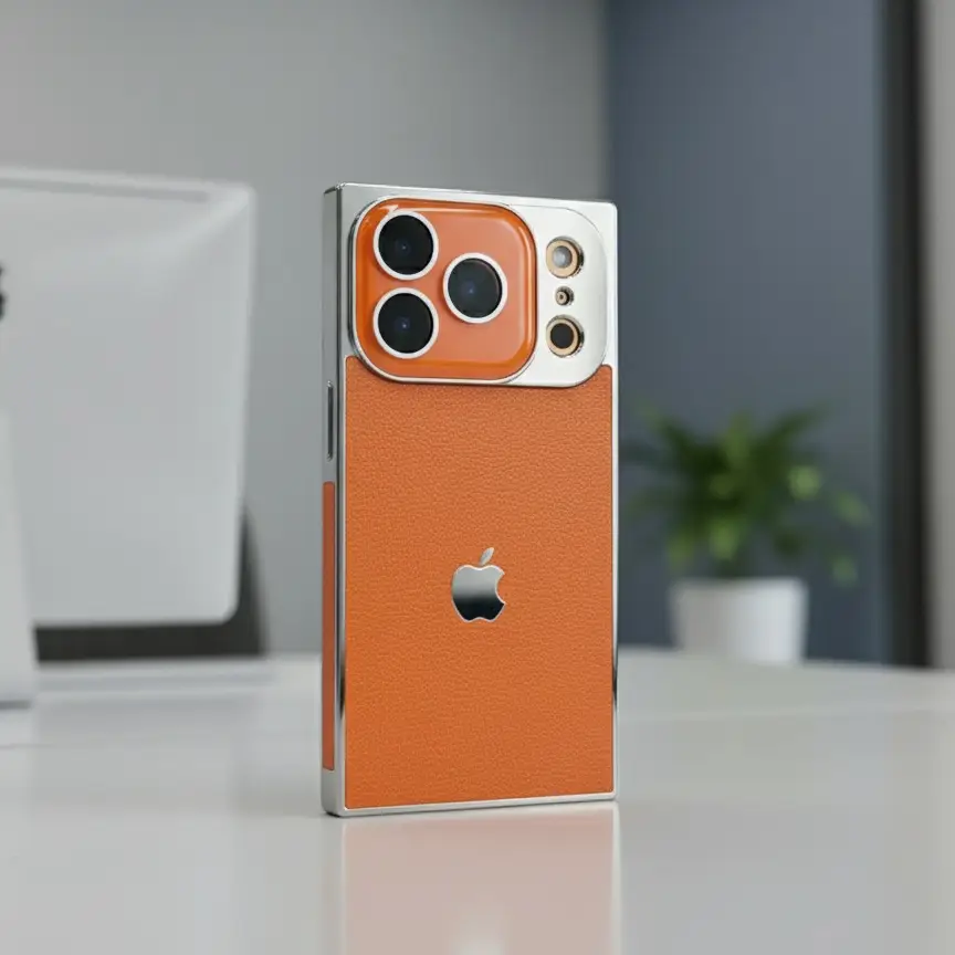 iPhone 17 Series Novaro Premium Leather Metallic Case - Image 4
