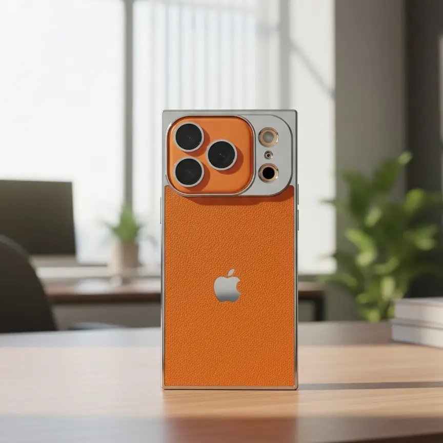 iPhone 17 Series Novaro Premium Leather Metallic Case - Image 5
