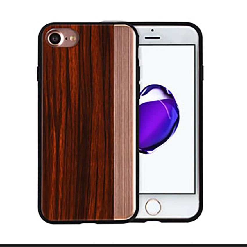 iPhone 7 Straight Pattern Wooden TPU Series Case - Image 3