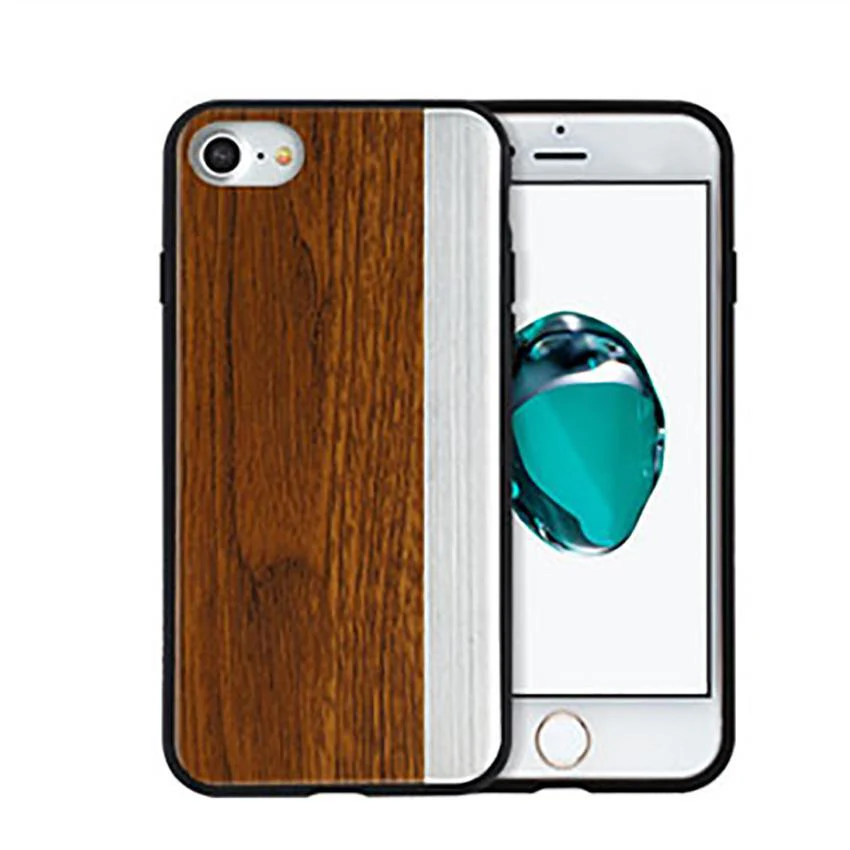 iPhone 7 Straight Pattern Wooden TPU Series Case - Image 5