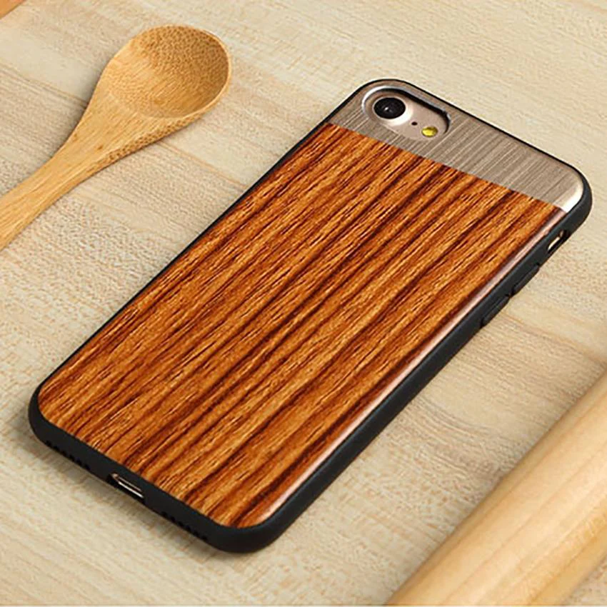 iPhone 8 Oblique Aluminium Wooden Series Vintage Case - Image 2