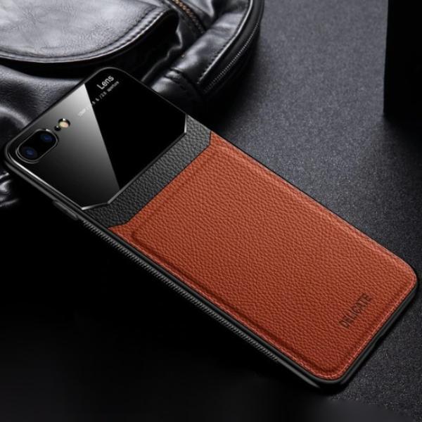 iPhone 8 Plus Sleek Slim Leather Glass Case - Image 4