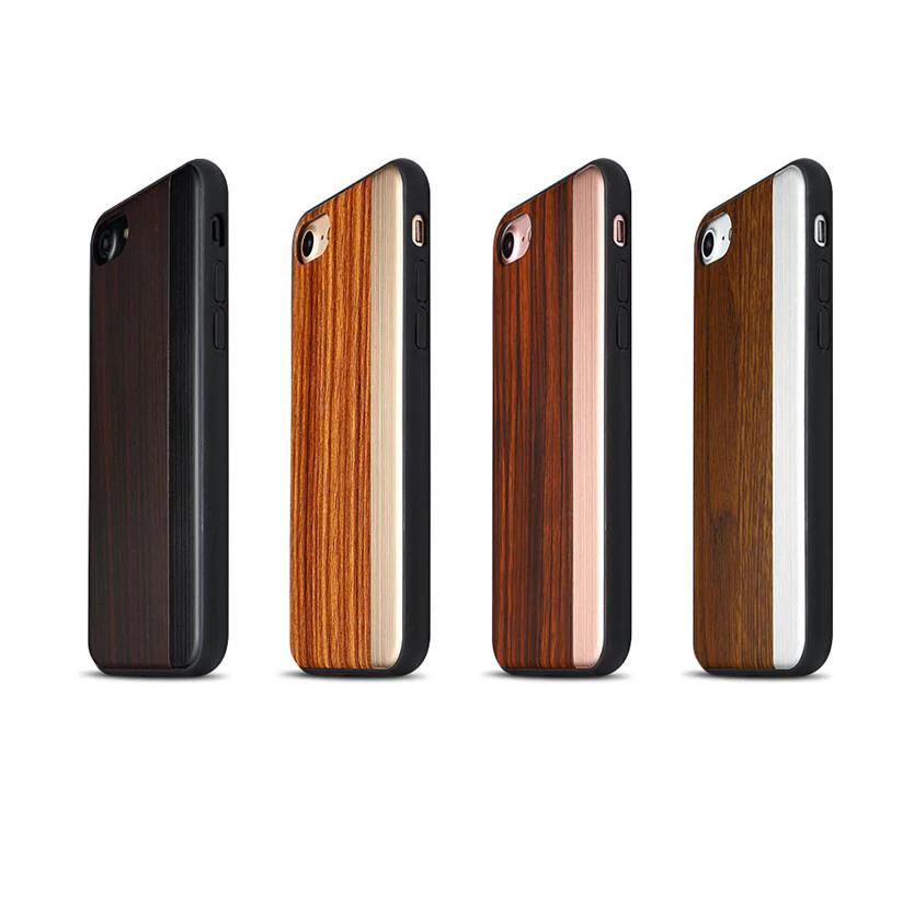iPhone 8 Plus Straight Pattern Wooden TPU Series Case - Image 4