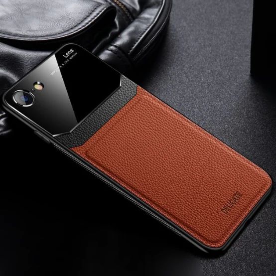 iPhone 8 Sleek Slim Leather Glass Case - Image 6