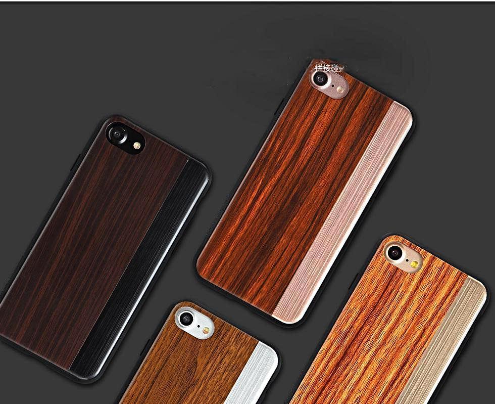 iPhone 8 Straight Pattern Wooden TPU Series Case - Image 6