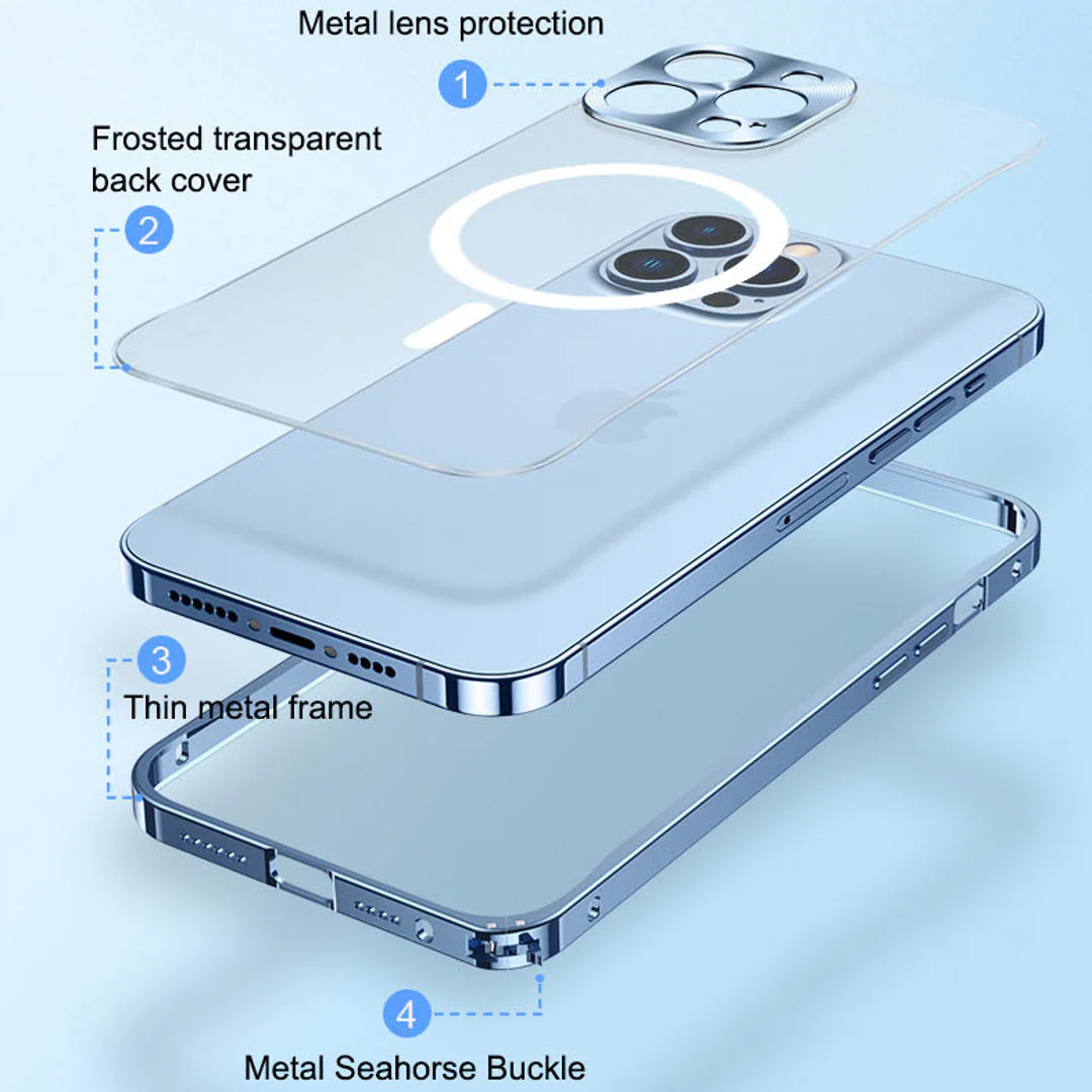 iPhone Series - Frosted Glass Magsafe Edition Magnetic Bumper Case - Image 2