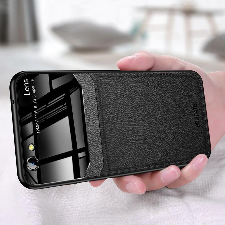 iPhone SE (2020)  Sleek Slim Leather Glass Case - Image 2