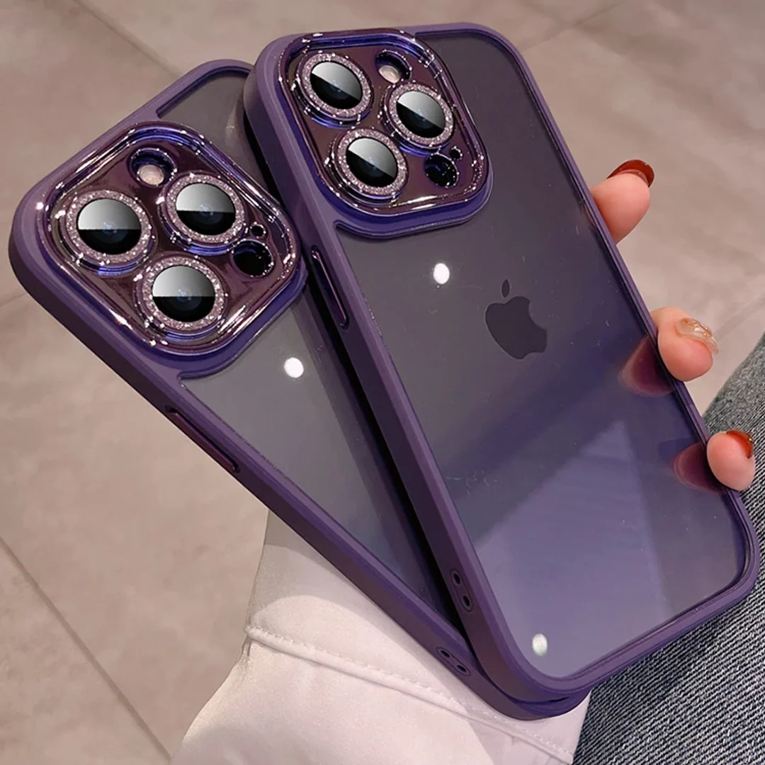 iPhone Series Diamond Camera Lens Clear Bumper Case - Image 4