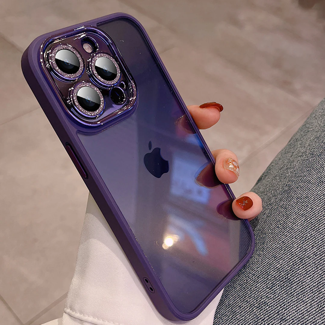 iPhone Series Diamond Camera Lens Clear Bumper Case - Image 8