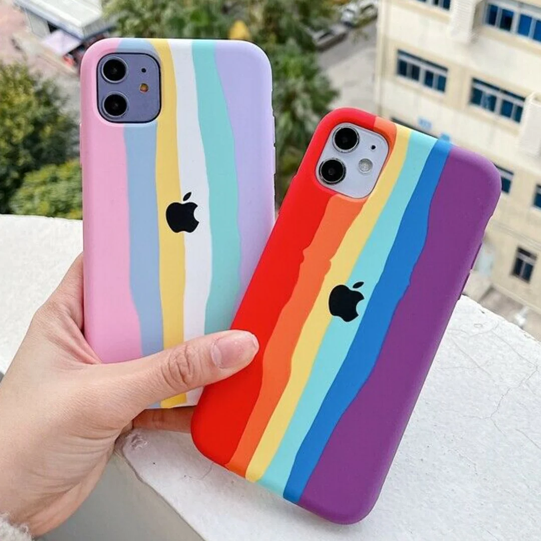 iPhone Series Rainbow Liquid Silicone Logo Case - Image 2