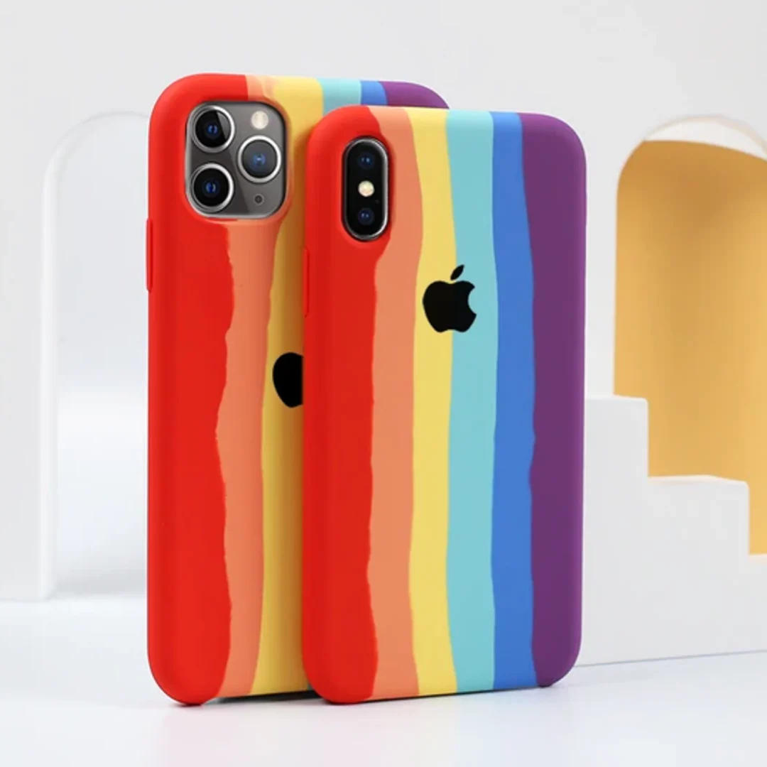 iPhone Series Rainbow Liquid Silicone Logo Case - Image 4