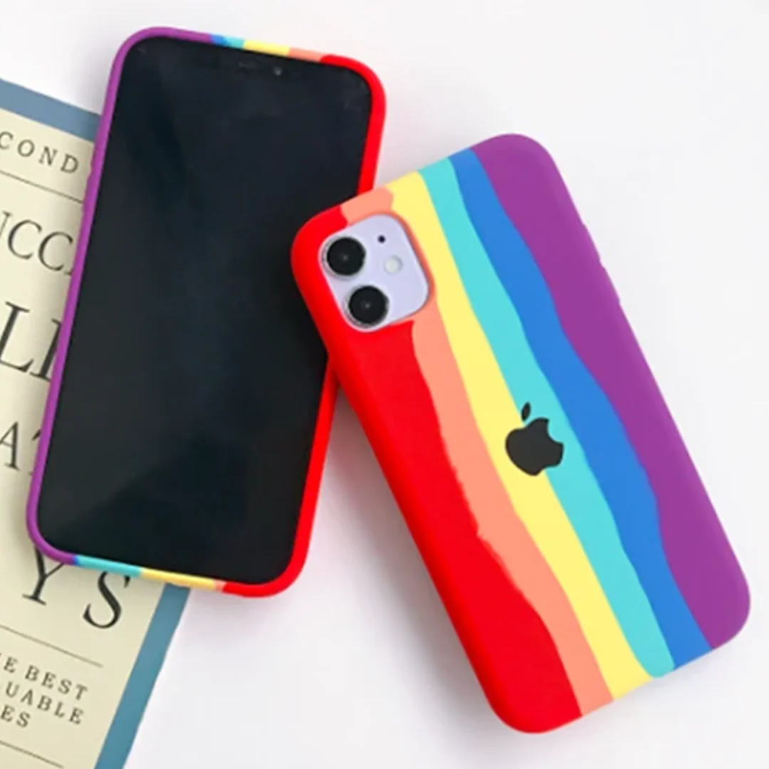 iPhone Series Rainbow Liquid Silicone Logo Case - Image 5