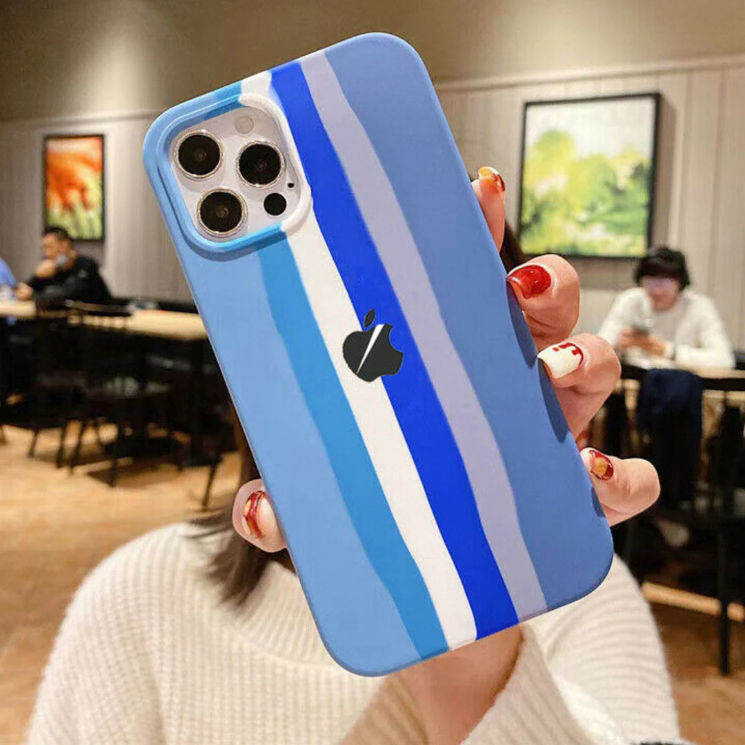 iPhone Series Rainbow Liquid Silicone Logo Case - Image 6
