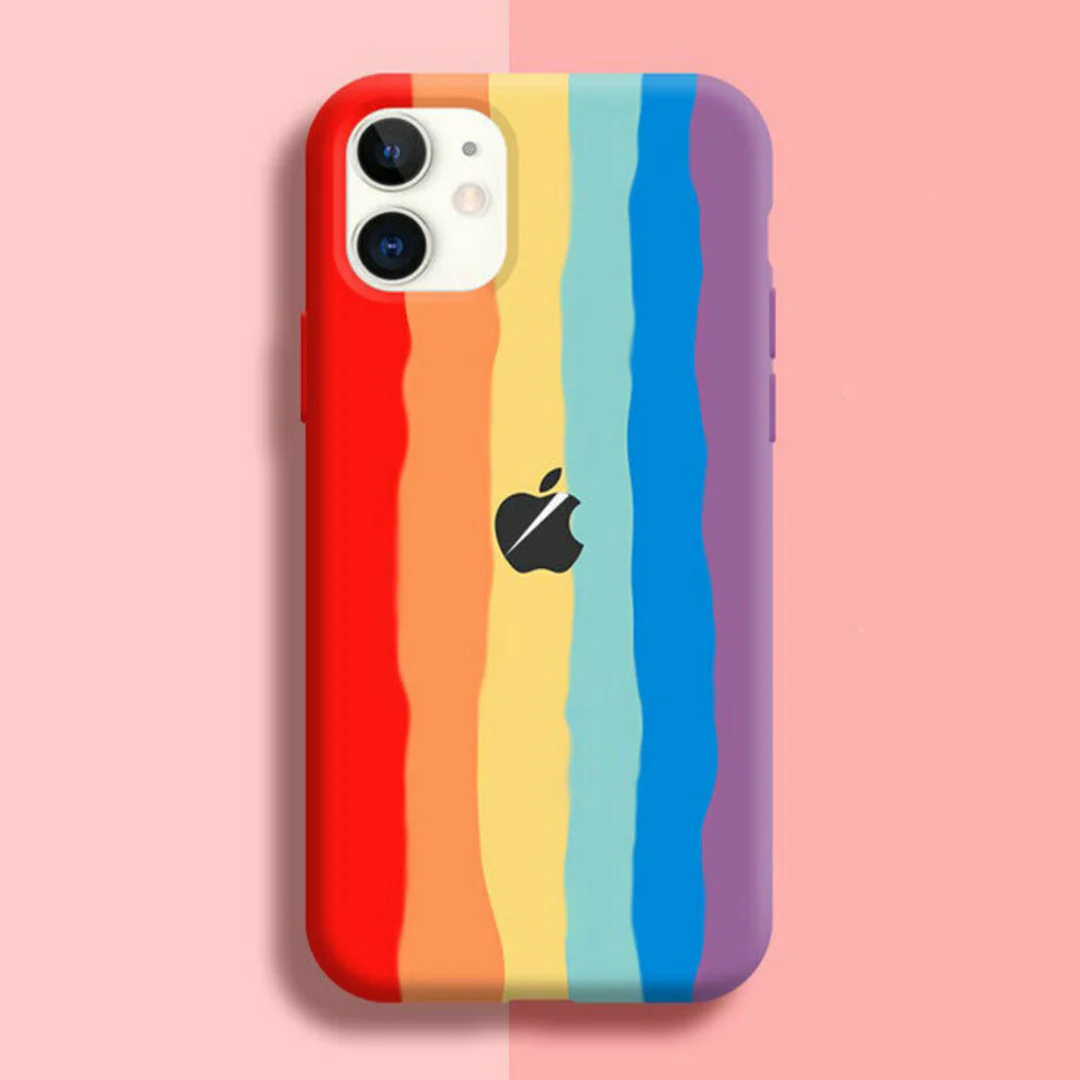 iPhone Series Rainbow Liquid Silicone Logo Case - Image 8
