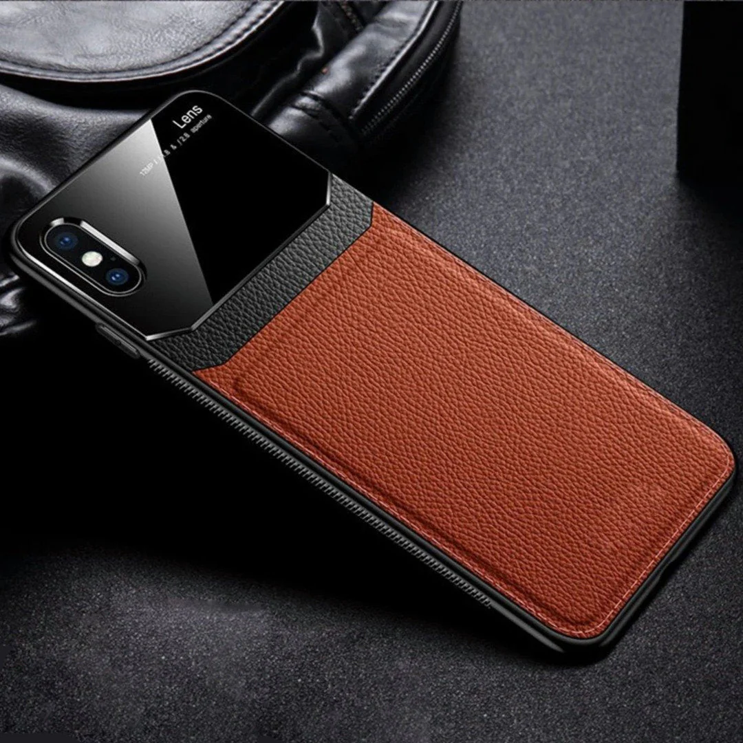 iPhone Series Sleek Slim Leather Glass Case - Image 2