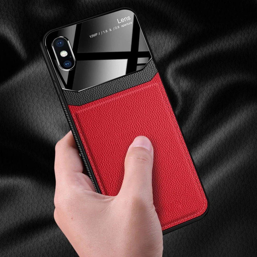 iPhone Series Sleek Slim Leather Glass Case - Image 5