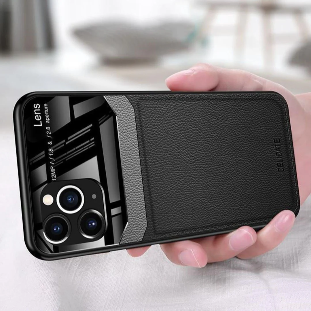 iPhone 11 Series Sleek Slim Leather Glass Case - Image 7