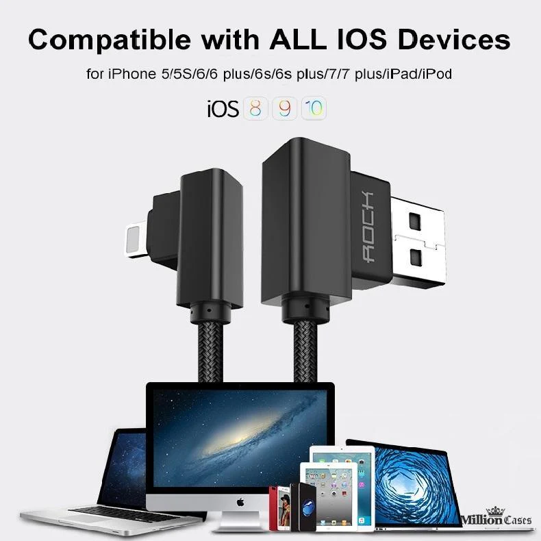 L Bend Nylon Braided USB Charging Cable - Image 3