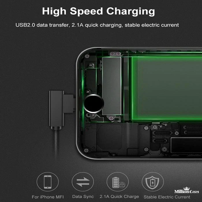 L Bend Nylon Braided USB Charging Cable - Image 8