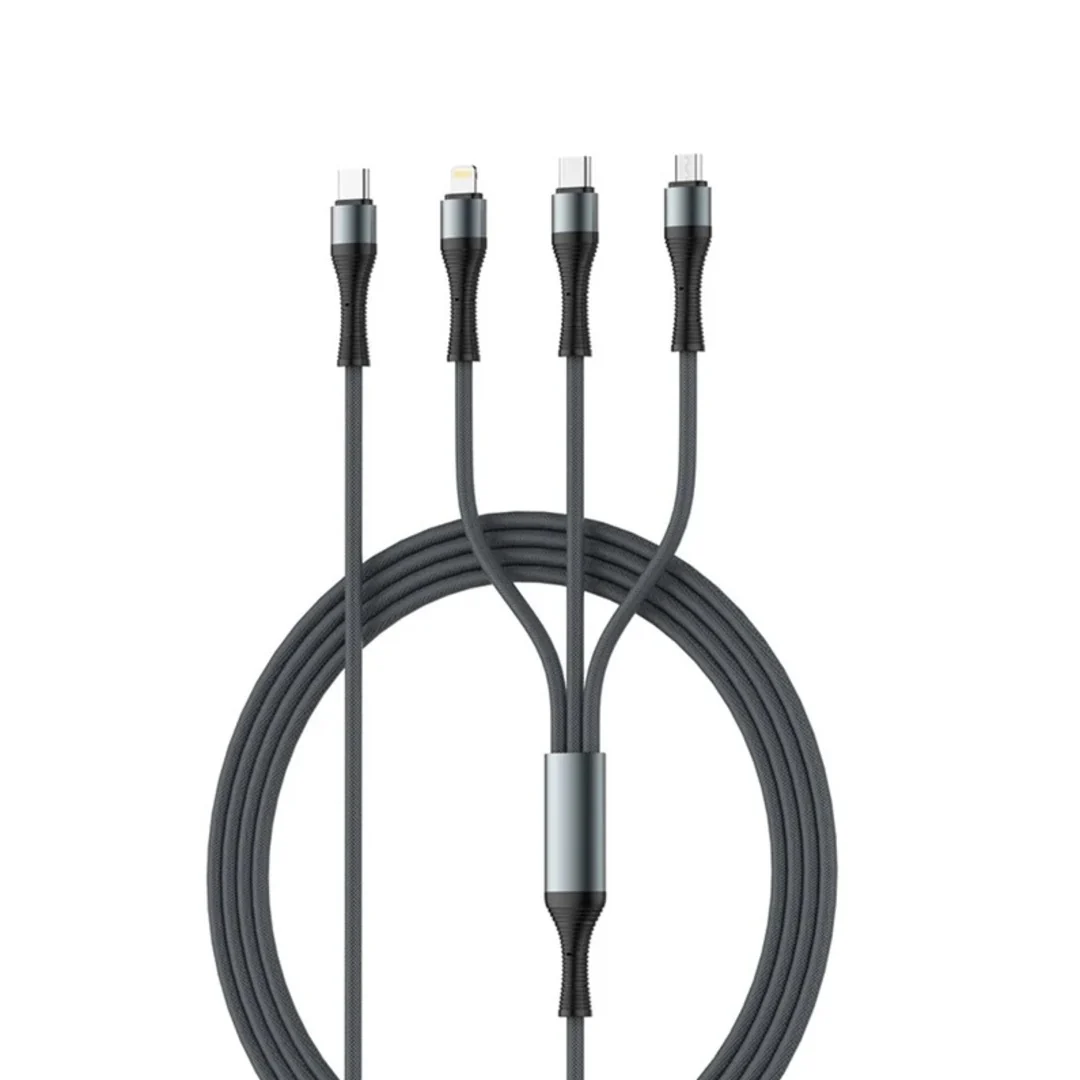LDNIO 100W Turbo 3 In 1 Multi Connector Fast Charge Cable - Image 2