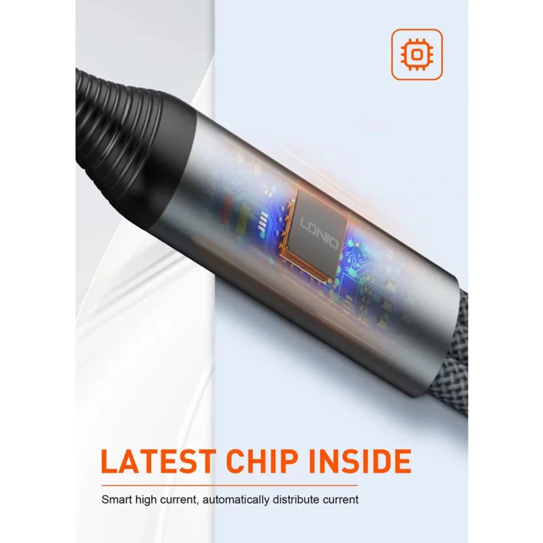 LDNIO 100W Turbo 3 In 1 Multi Connector Fast Charge Cable - Image 3