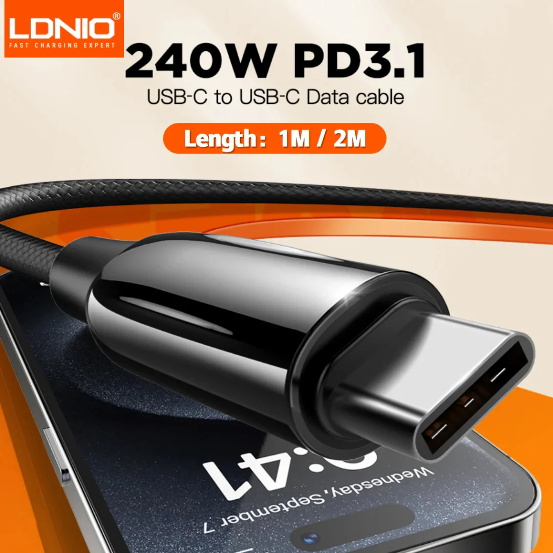 LDNIO 240W PD 3.1 USB C to USB C Ultra Fast Charging Cable - Image 2
