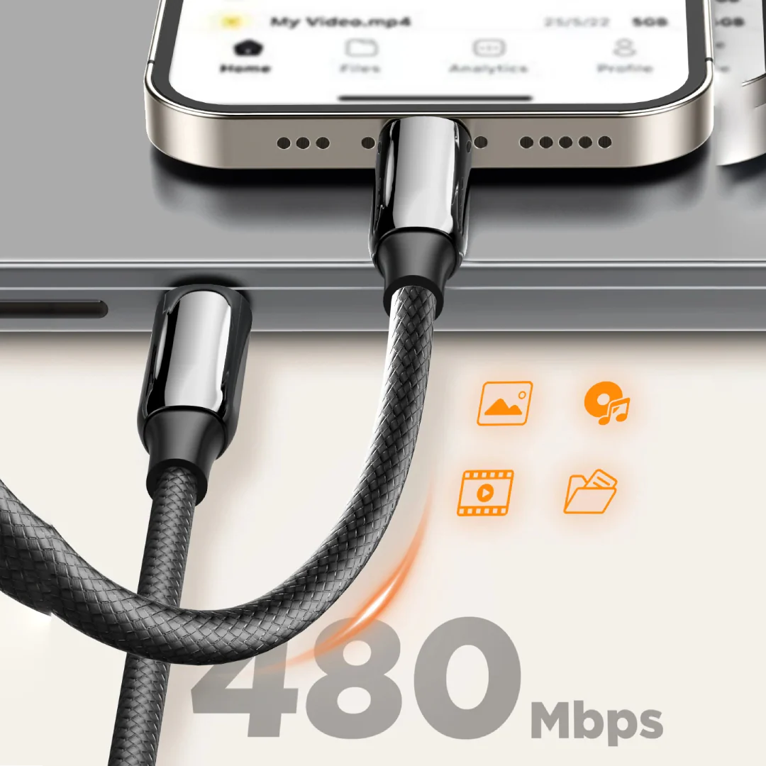 LDNIO 240W PD 3.1 USB C to USB C Ultra Fast Charging Cable - Image 3