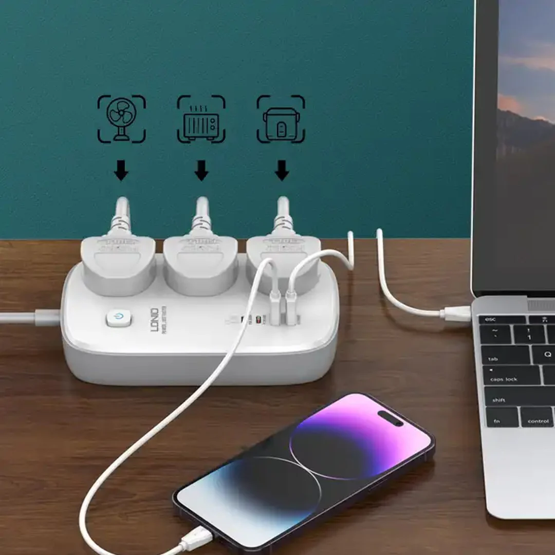 LDNIO Fast Power Socket Hub with USB-C - Image 11