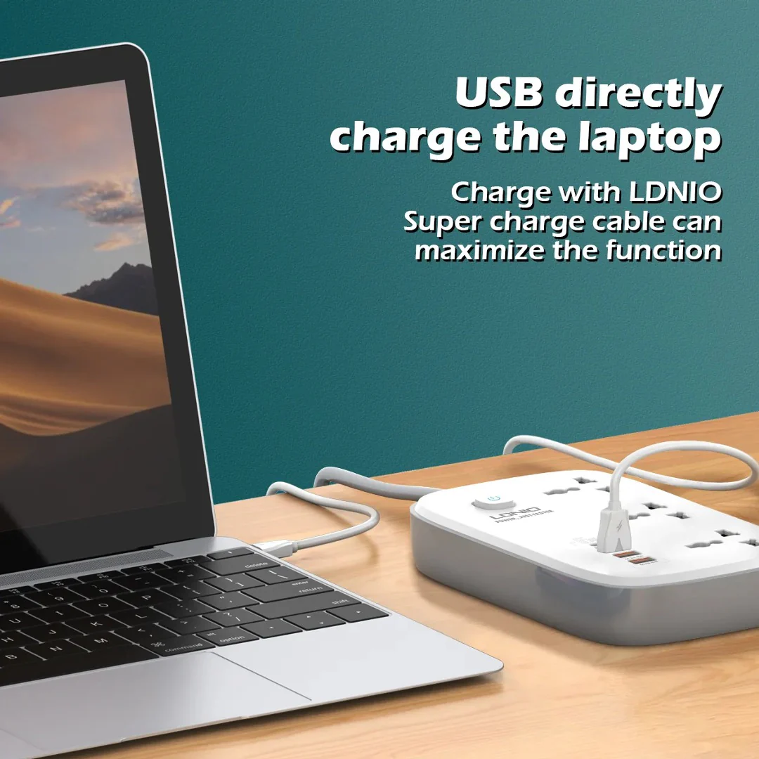 LDNIO Fast Power Socket Hub with USB-C - Image 5