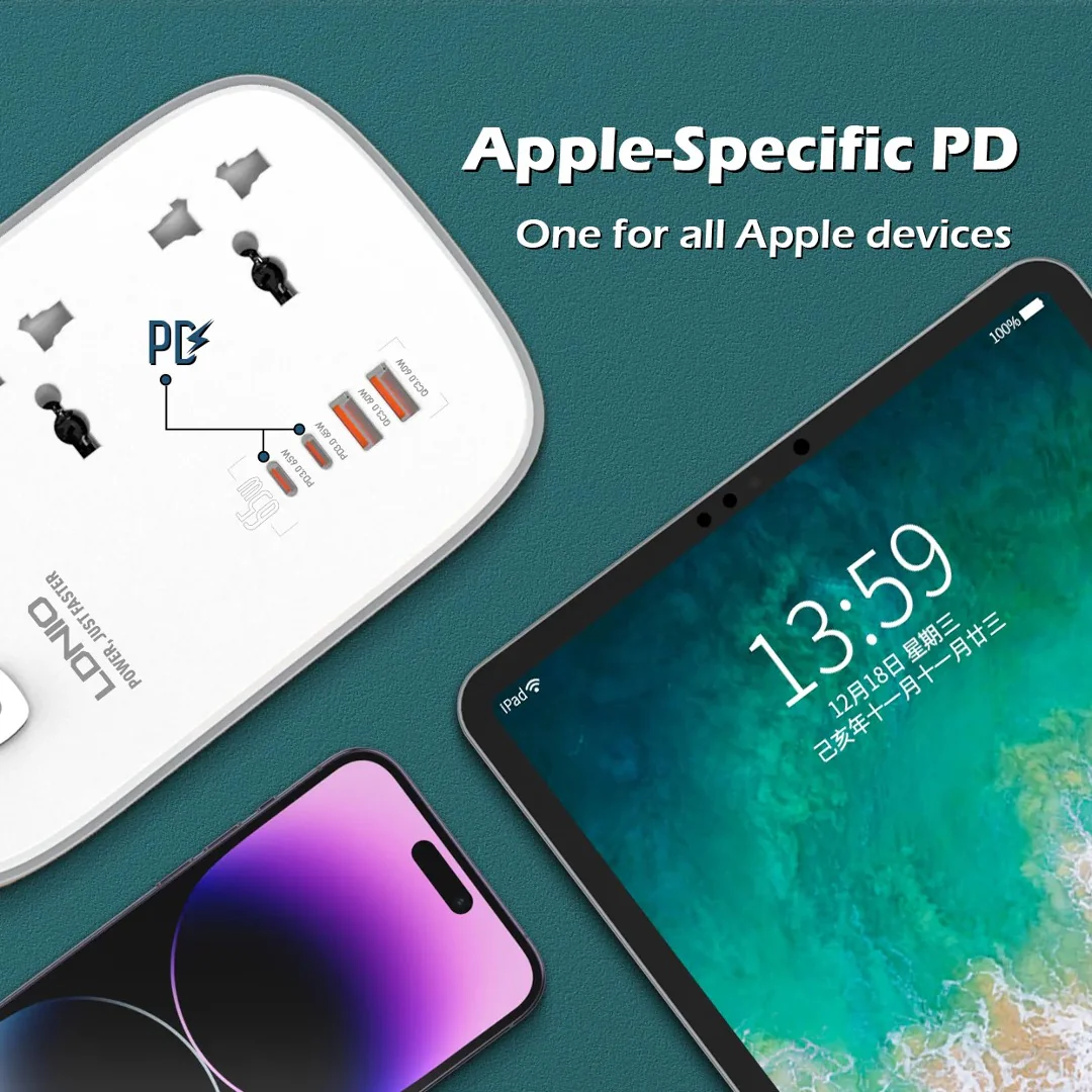 LDNIO Fast Power Socket Hub with USB-C - Image 9
