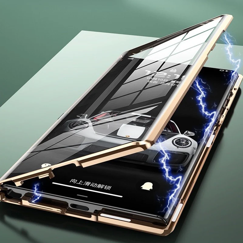 Magnetic Metal Bumper Glass Case - Samsung - Image 3