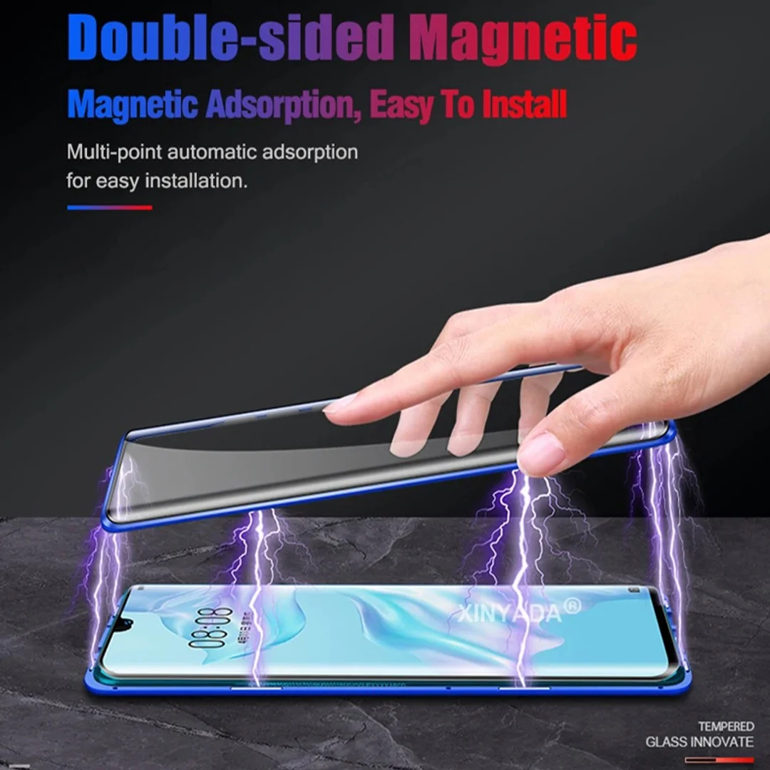 Magnetic Metal Bumper Glass Case - Samsung - Image 7