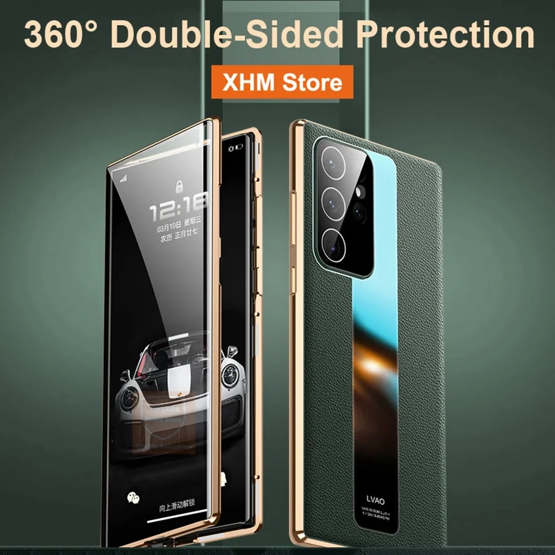 Magnetic Metal Bumper Glass Case - Samsung - Image 9
