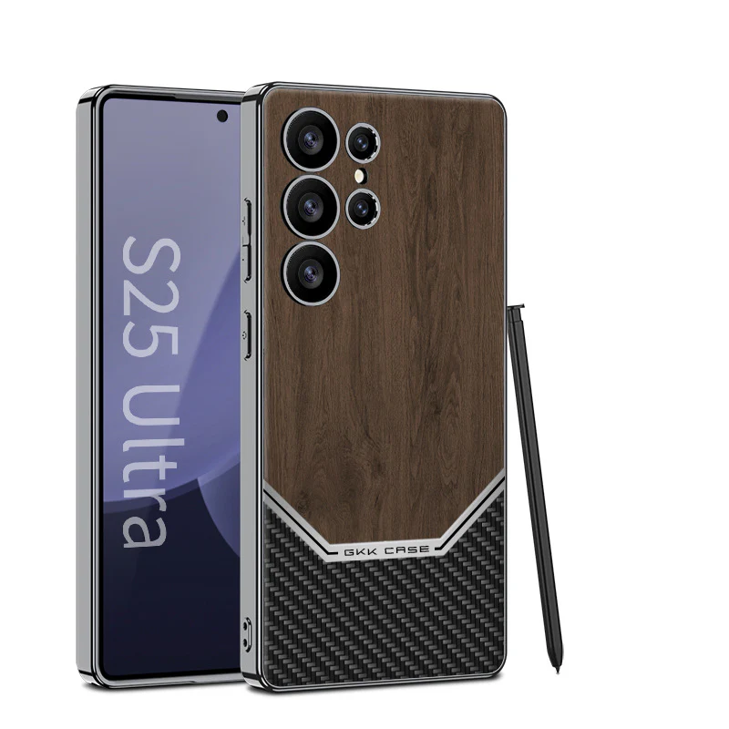 Luxurious Leather Wood Grain Texture Case - Samsung - Image 2