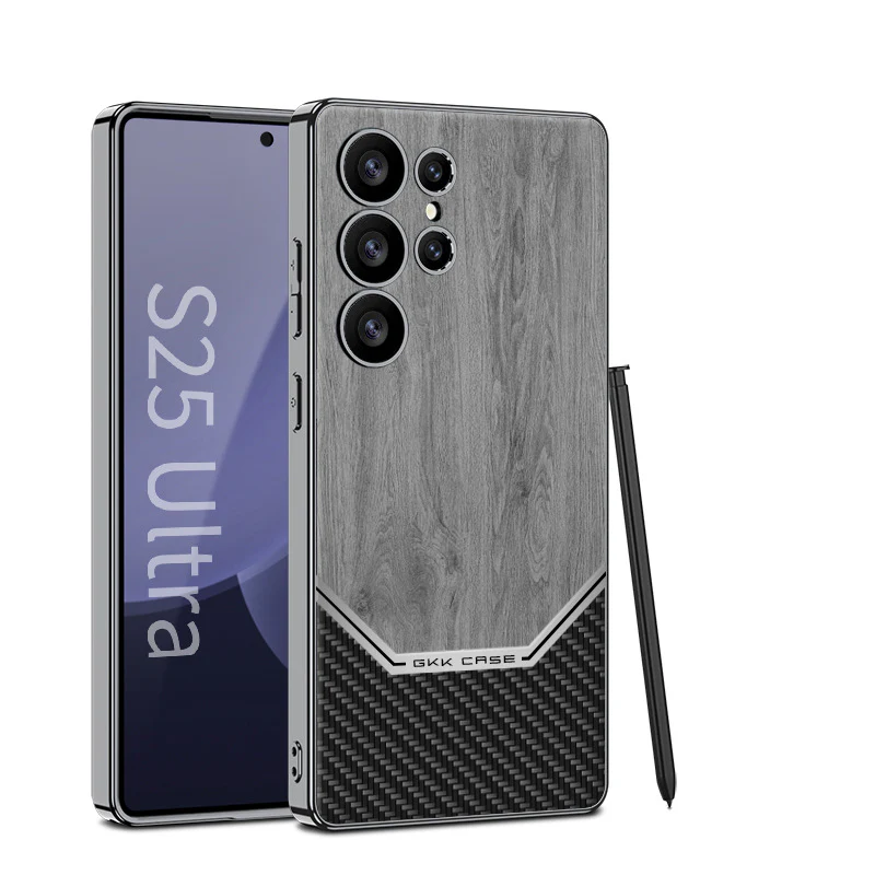 Luxurious Leather Wood Grain Texture Case - Samsung - Image 3