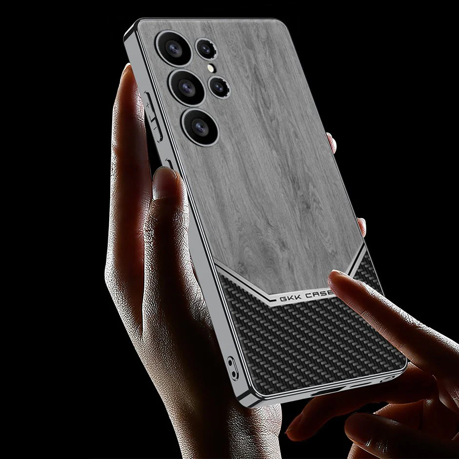 Luxurious Leather Wood Grain Texture Case - Samsung - Image 4