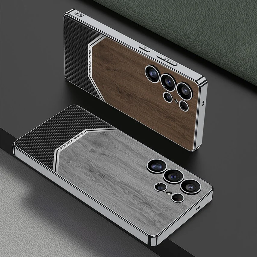 Luxurious Leather Wood Grain Texture Case - Samsung - Image 5