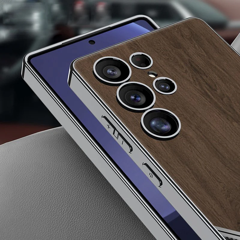 Luxurious Leather Wood Grain Texture Case - Samsung - Image 6