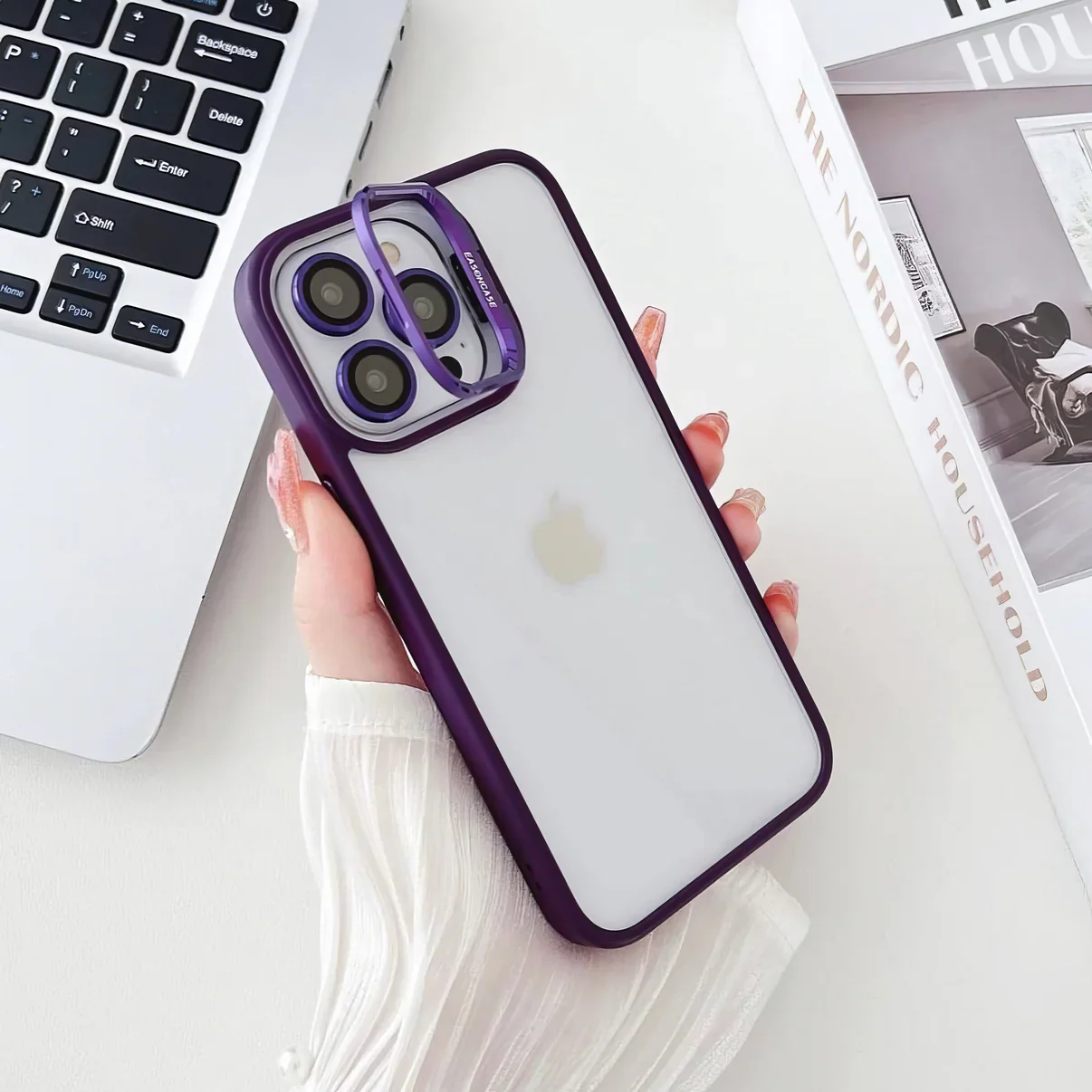 Luxury Camera Lens Flip Bracket Case - iPhone - Image 2