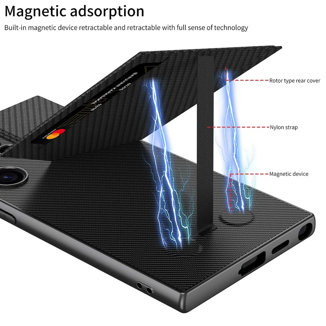 Luxury Magnetic Bracket Card Holder Case - Samsung - Image 3