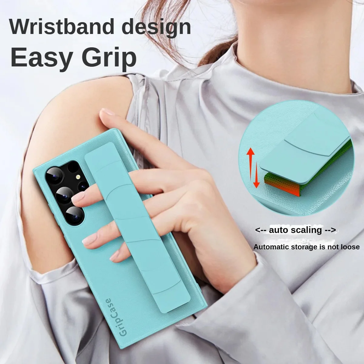 Luxury Plain PU Leather Wristband Case - Samsung - Image 6